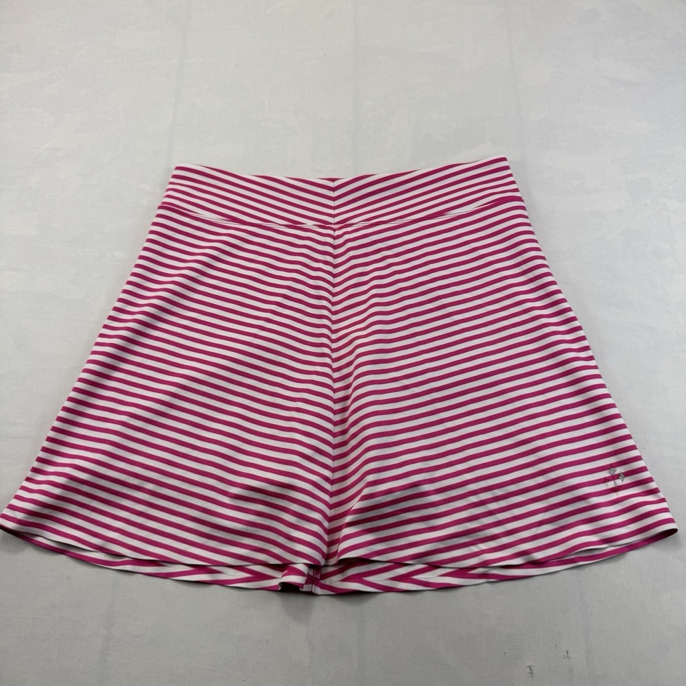 JoFit Club Women's S Pink White Stripe Tennis Skort Built In Shorts